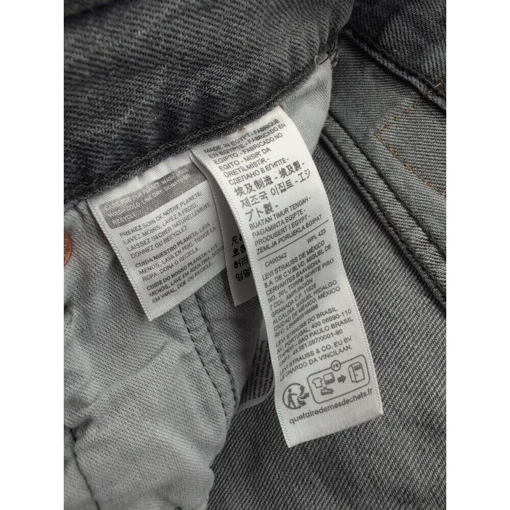 Levi's 501 Button Fly Red Tab Jeans Men's 31x30 Gray Wash Denim Cotton